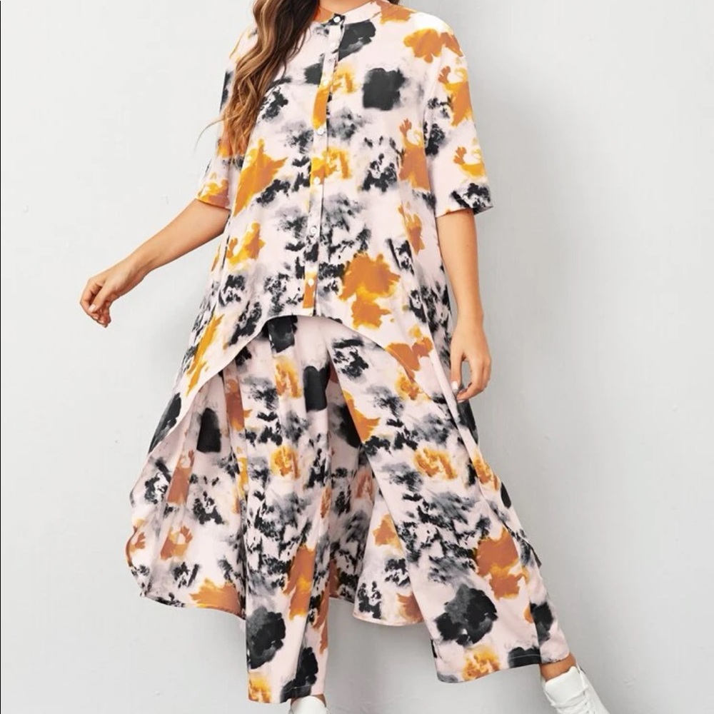 High Low Tie Dye Top and Pants Set